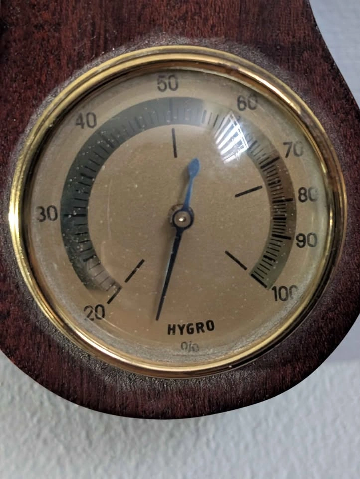 German Wood and Brass Barometer, Hygrometer Thermometer - photo 5