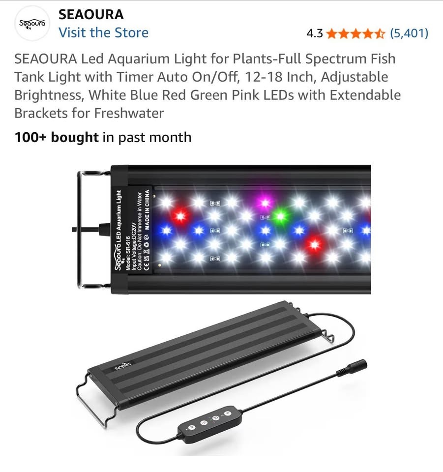 SEAOURA LED Aquarium Light (12-18 inch) - photo 4