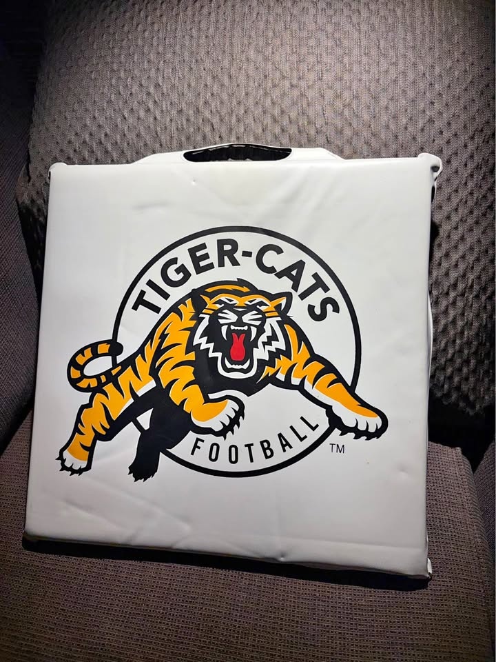 Vintage CFL Hamilton Tiger-Cats Football Seat Cushion