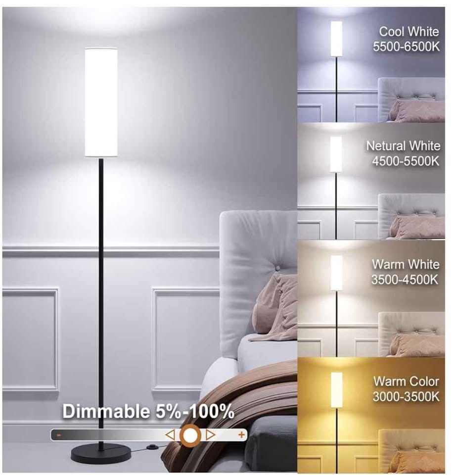 Modern LED Floor Lamp Dimmable Remote Control Color Temp - photo 2