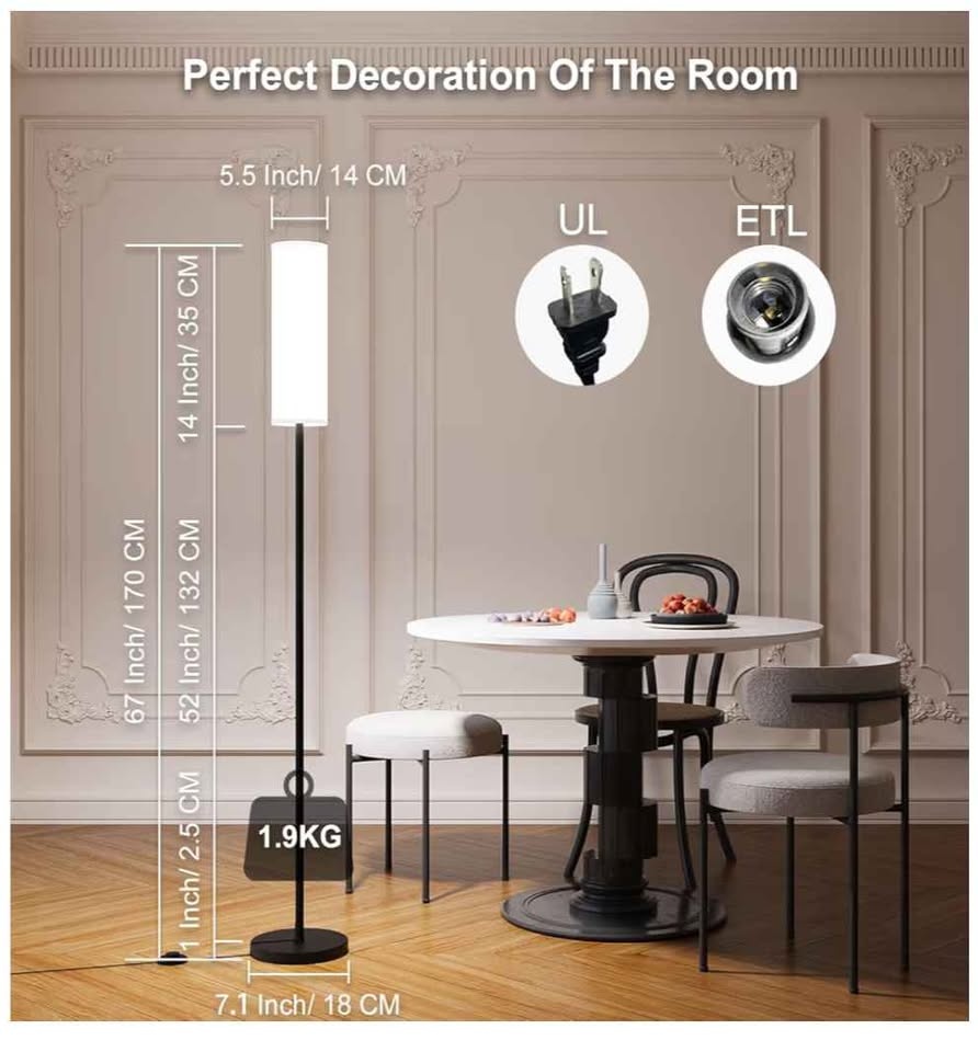 Modern LED Floor Lamp Dimmable Remote Control Color Temp - photo 3