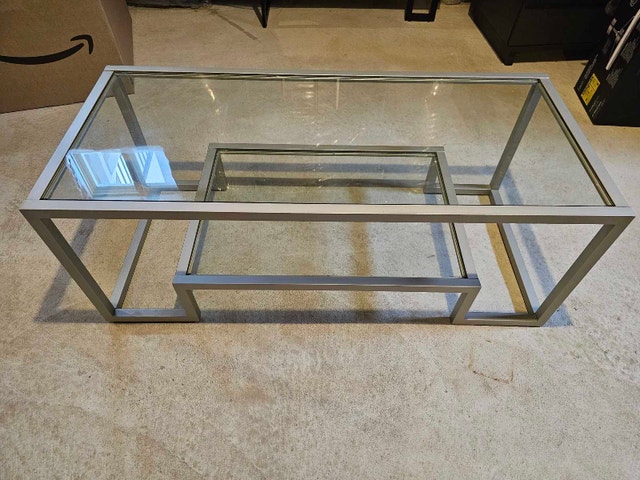 Glass coffee table (Negotiable)