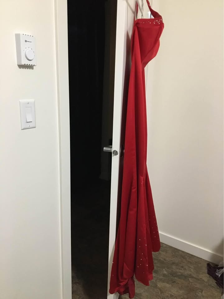 A-Symmetrical Strap Red Grad Dress - photo 4