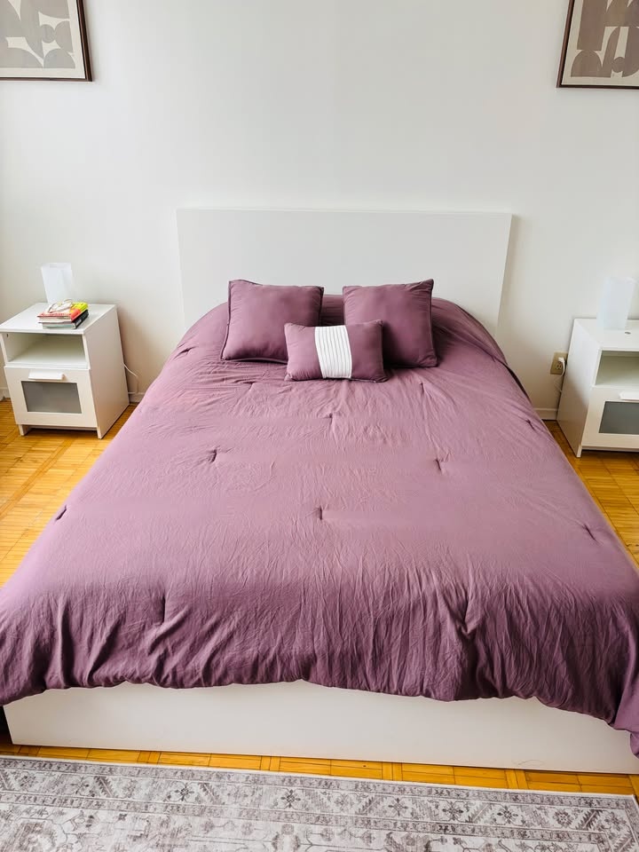 BRIMNES N bed frm/stor FU white/Luröy from IKEA with mattress. - photo 2