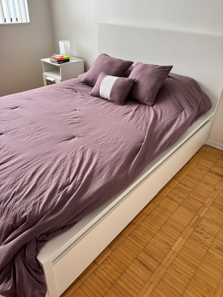 BRIMNES N bed frm/stor FU white/Luröy from IKEA with mattress. - photo 3