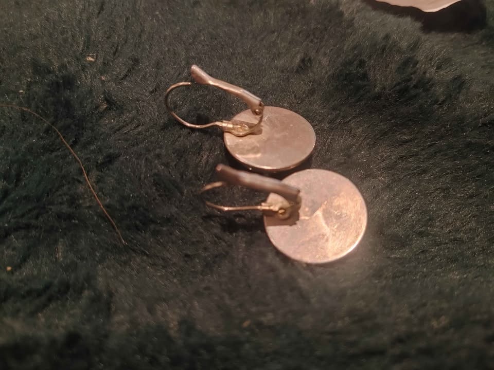 🧡Rare Lucky 4 leaf clover 🍀 earrings silver toneGreat for St Pa - photo 5