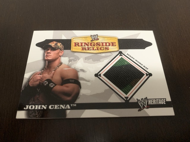 John Cena Card with Event Worn Hat Piece