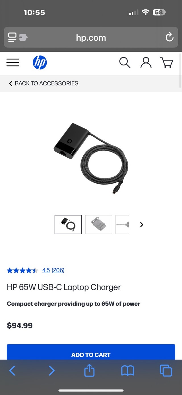 HP 65W USB-C Laptop Charger NEW - photo 2