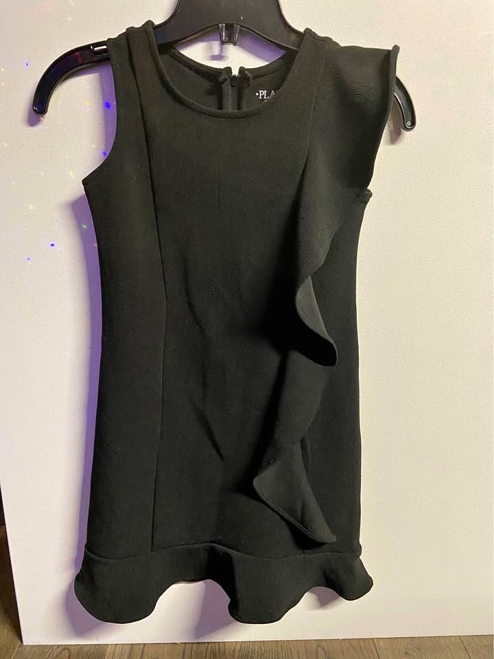 EUC: Girls Children’s Place Black Dress w/ Ruffle Size 6X/7