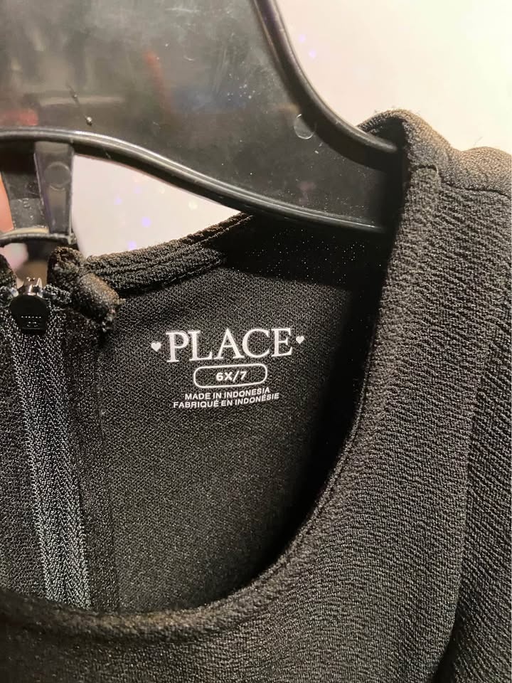 EUC: Girls Children’s Place Black Dress w/ Ruffle Size 6X/7 - photo 2