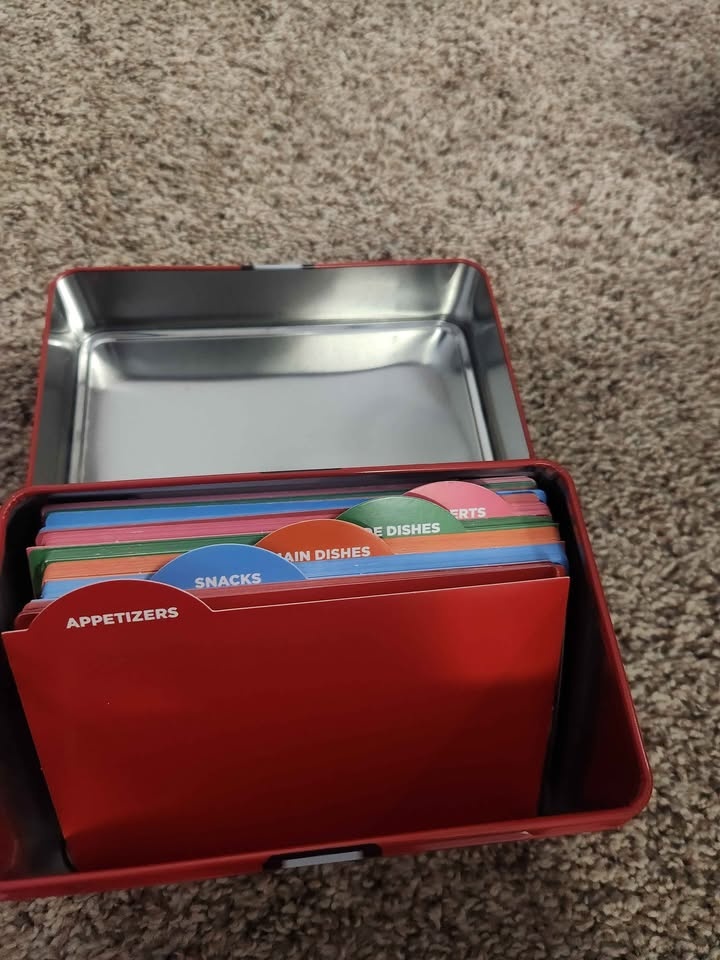 Air Fryer Recipe Cards in Metal Tin Holder - photo 2