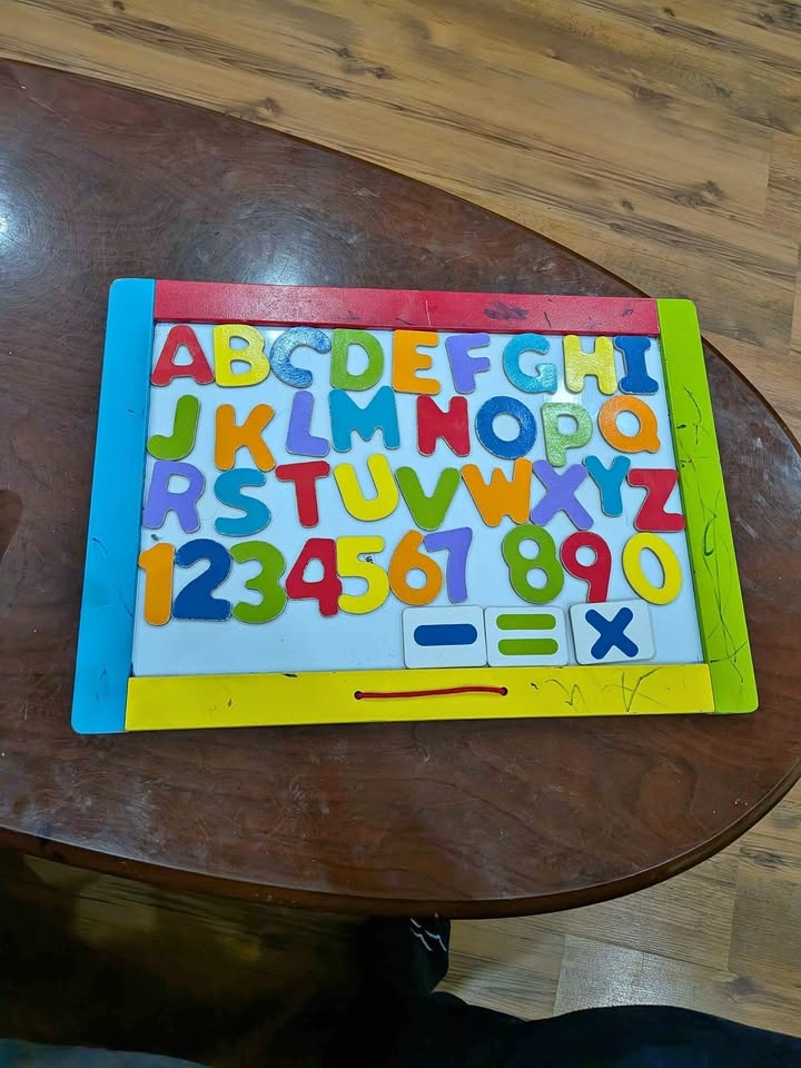 Kids Double Sided White and Black Board with Magnetic Letters an