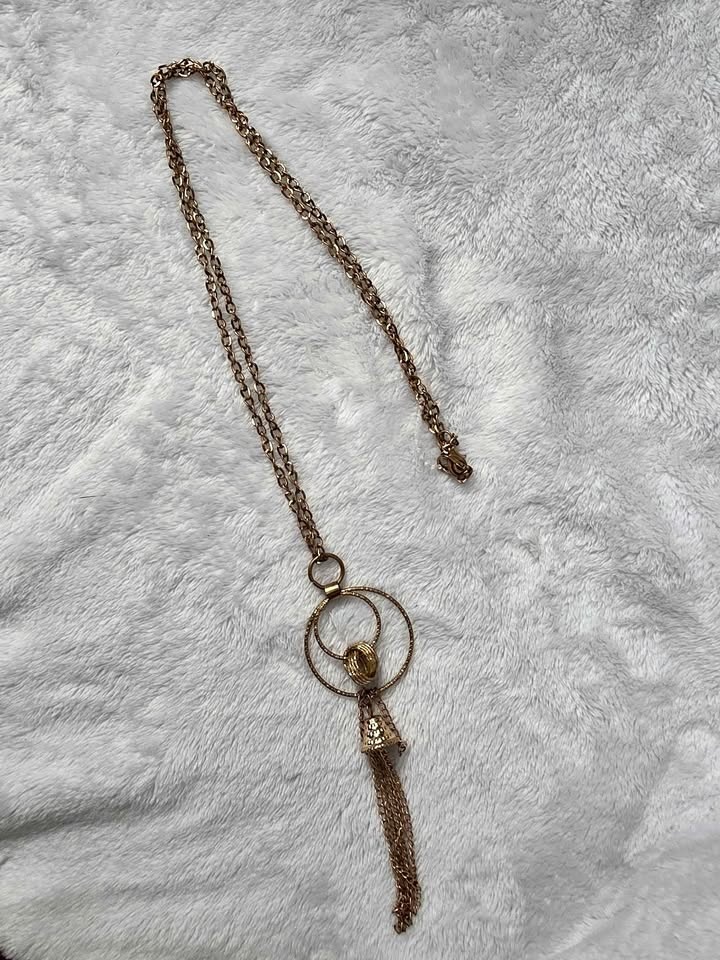 Vintage dual clasp Bell pendant necklace