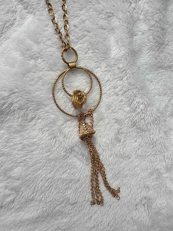 Vintage dual clasp Bell pendant necklace - photo 2