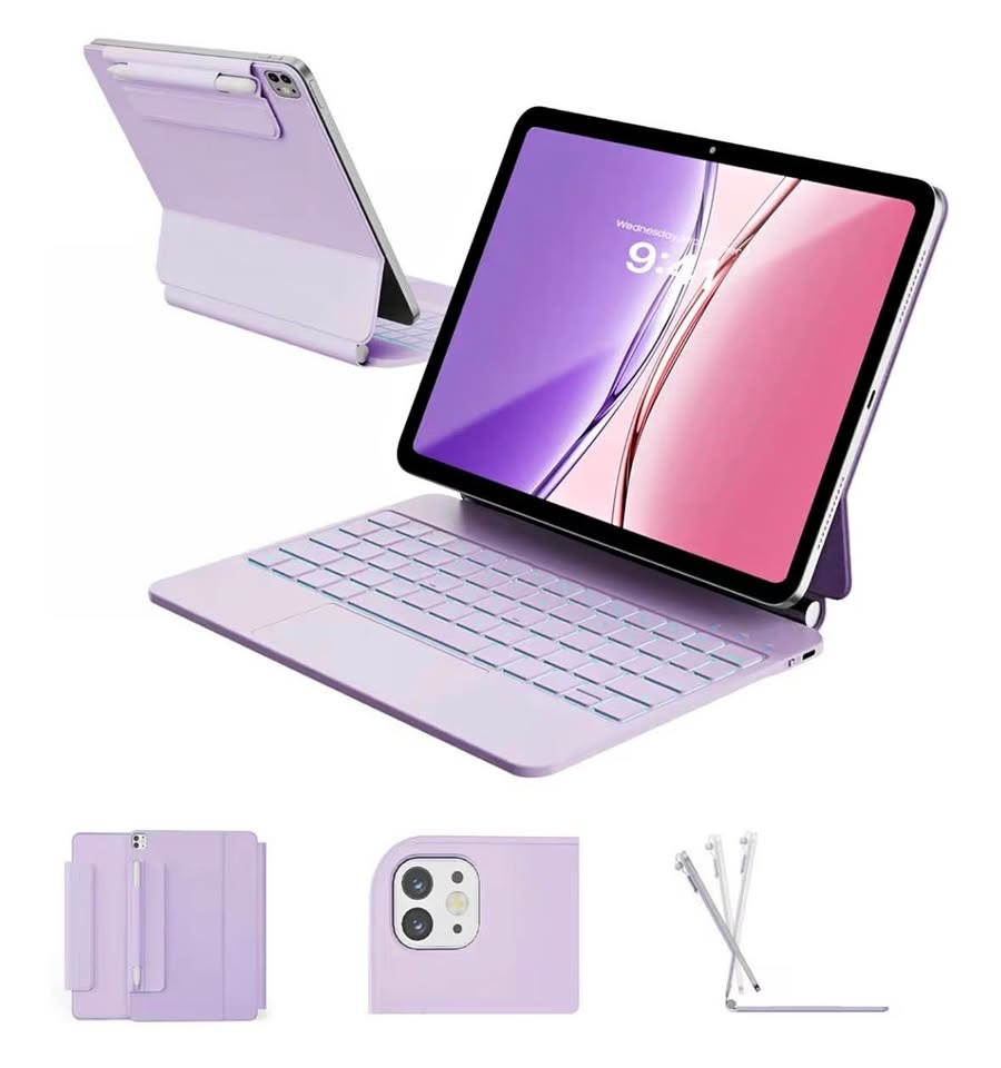 Purple Floating Keyboard Case for iPad Pro 11 / iPad Air