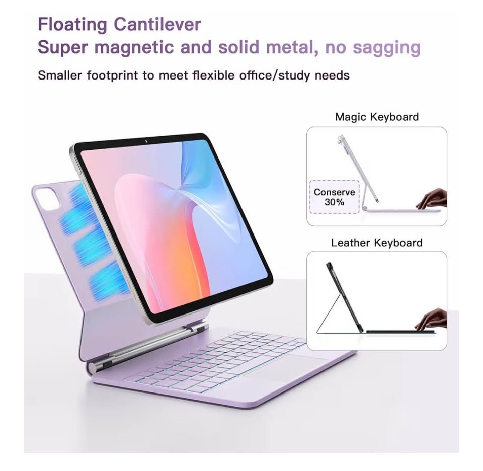 Purple Floating Keyboard Case for iPad Pro 11 / iPad Air - photo 3