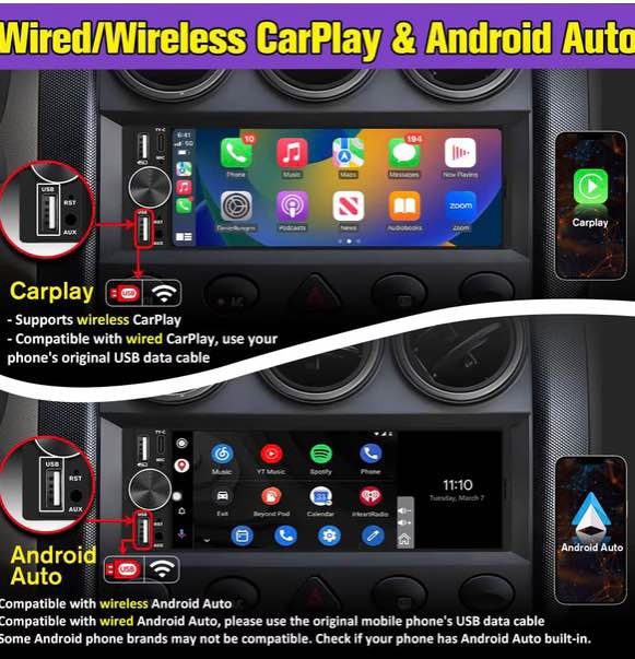 Car Stereo Touchscreen Wireless CarPlay Android Auto Bluetooth U - photo 2
