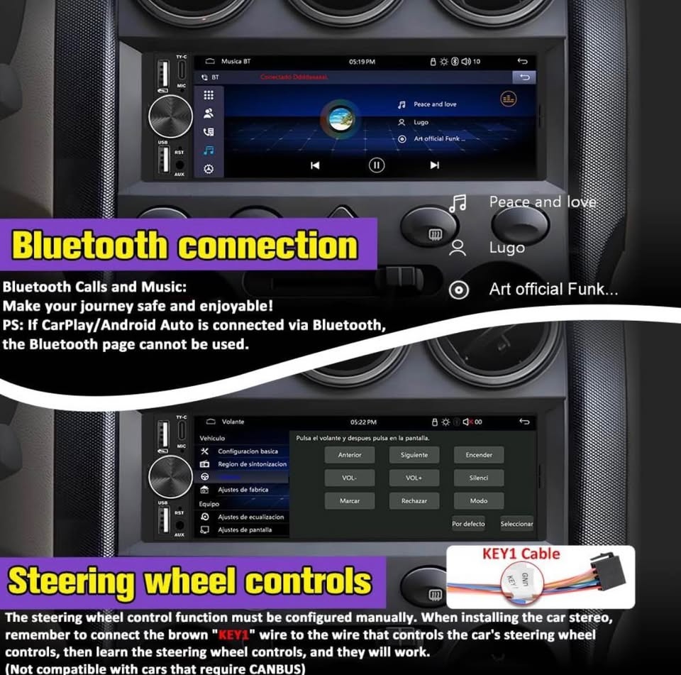 Car Stereo Touchscreen Wireless CarPlay Android Auto Bluetooth U - photo 3
