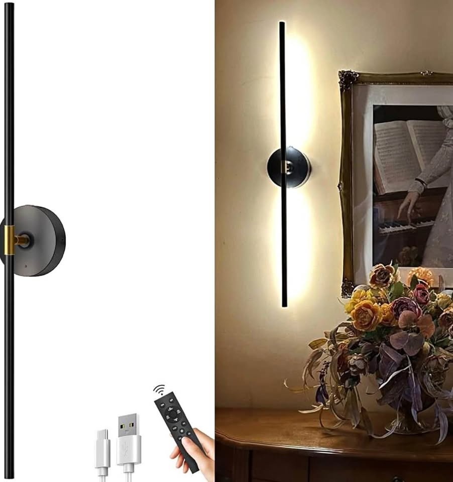 Modern LED Wall Sconce Light Dimmable Remote Control
