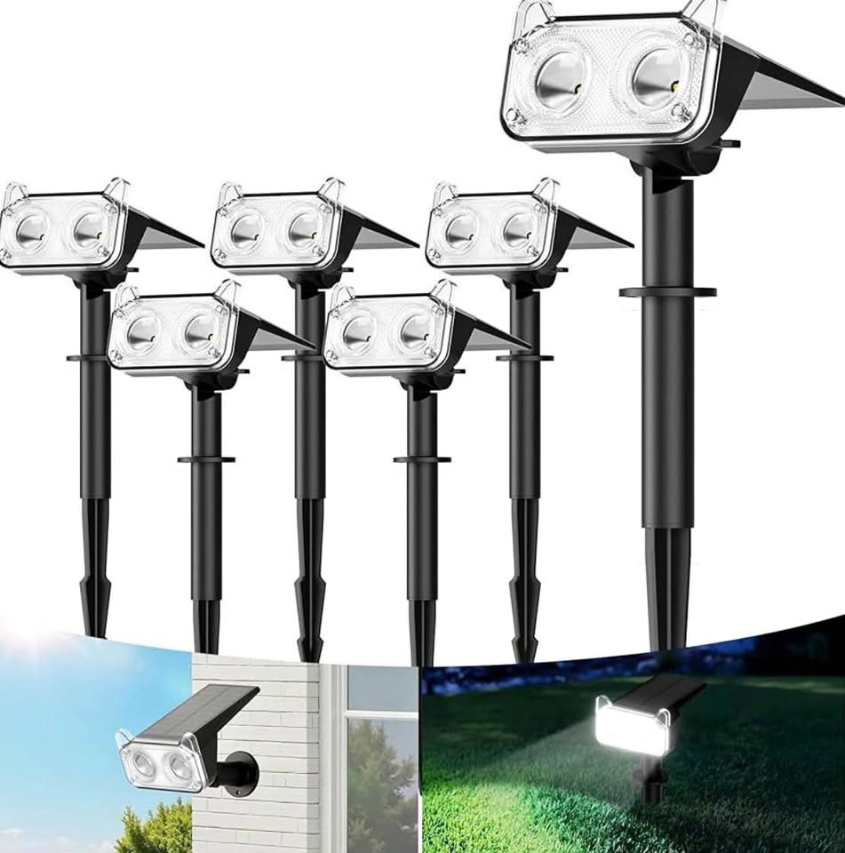 6-Pack Solar Outdoor Spotlights