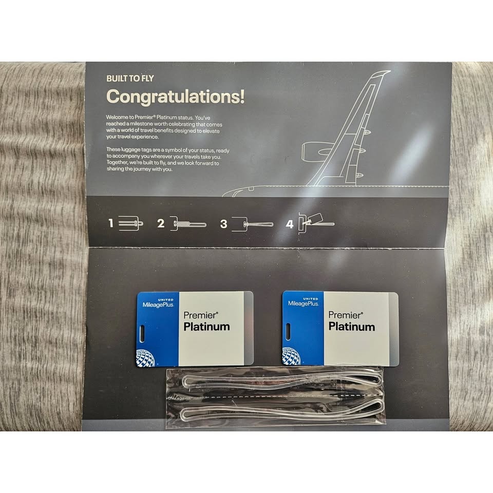 United Airlines Mileage Plus Premier Platinum Luggage Tags (Set