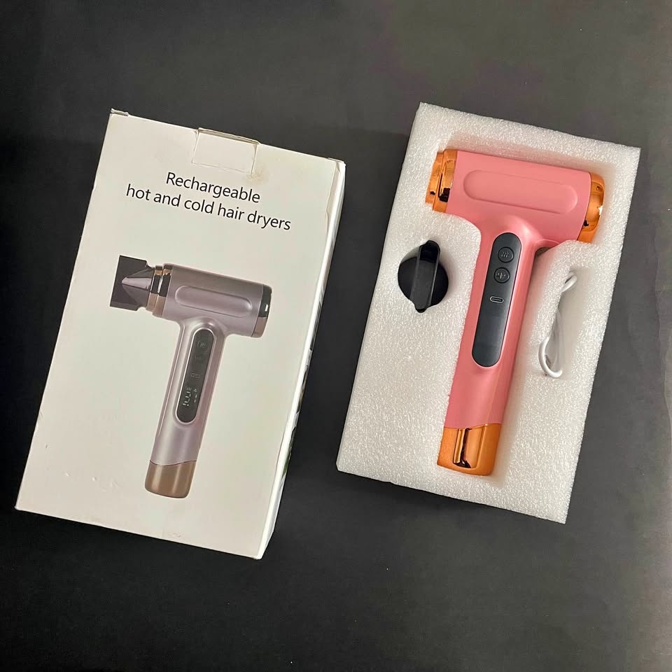 Rechargeable Hair Dryer Hot & Cold, Portable Wireless Hair Dryer