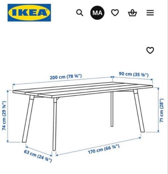 IKEA YPPERLIG Dining Table - photo 2