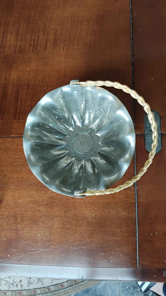 Vintage Silver Basket with Gold Handle - photo 2