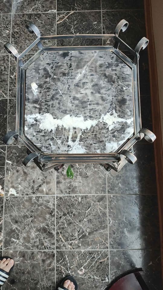 Metal Plant Stand with Marble Top - photo 2