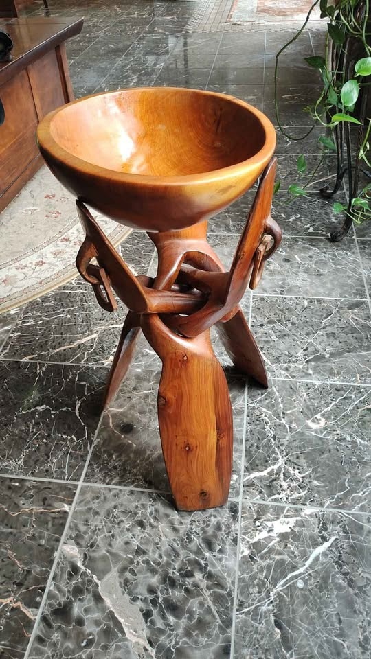 Wooden Bowl with Stand - photo 2