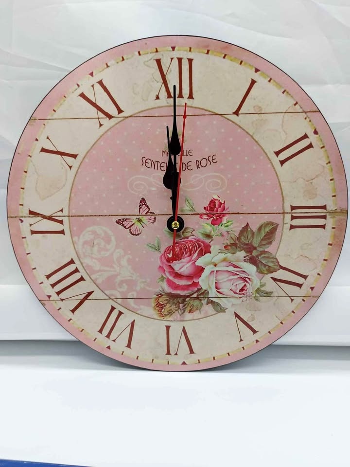 Rose Pink Wall Clock