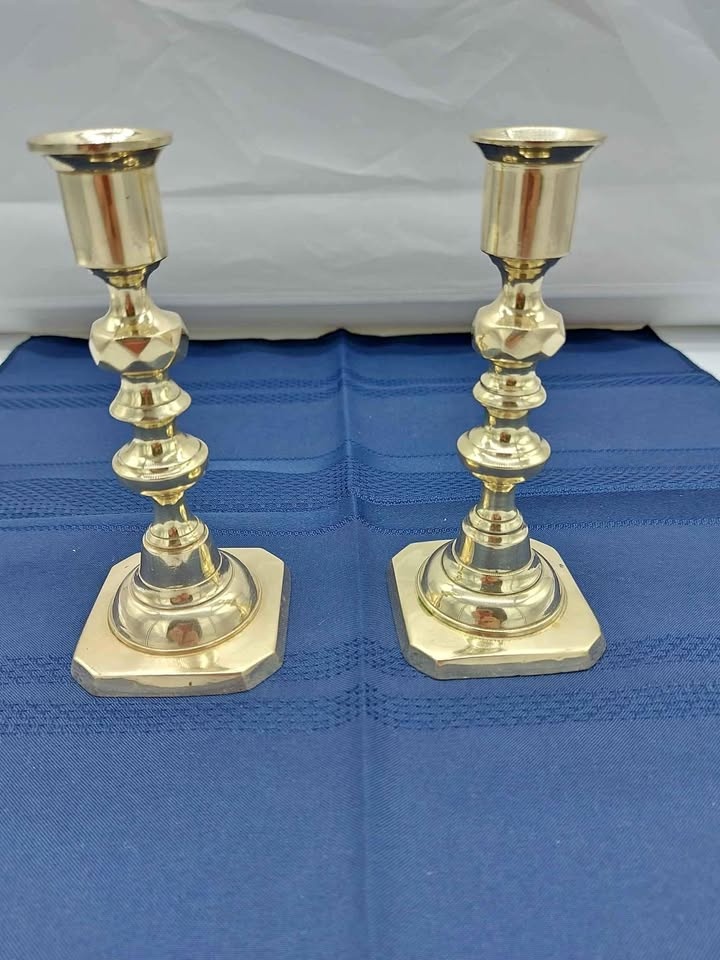 Vintage Peerage England 6 Inch Brass Candlestick Pair