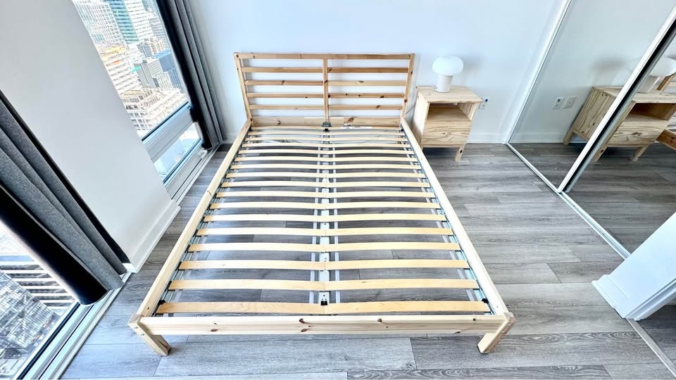 IKEA TARVA Queen Wood Bed Frame w/ Slats
