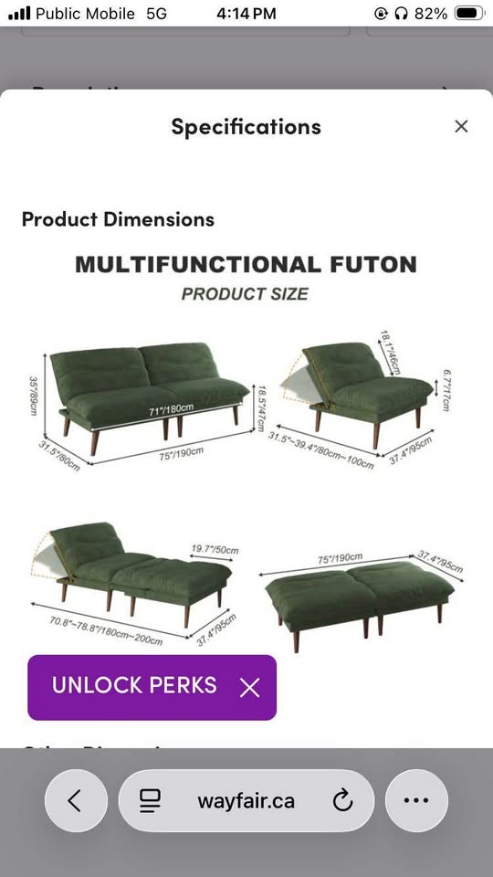 Multifunctional Green Corduroy Sofa - photo 4