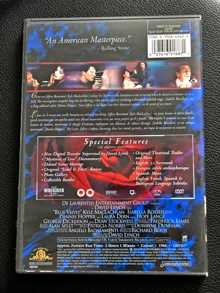 Blue Velvet DVD - David Lynch - photo 2