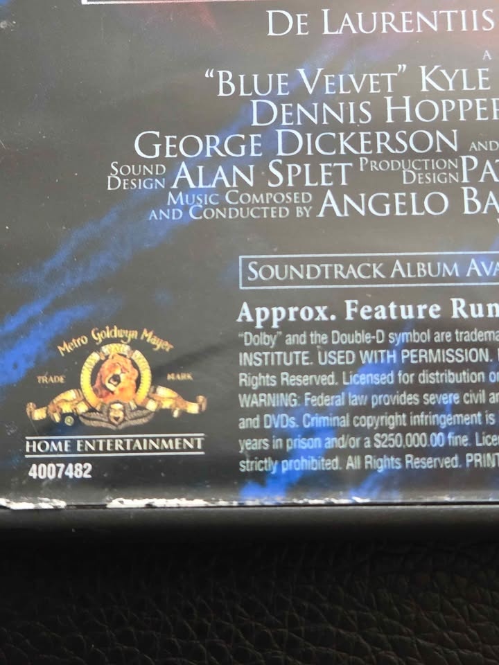Blue Velvet DVD - David Lynch - photo 3