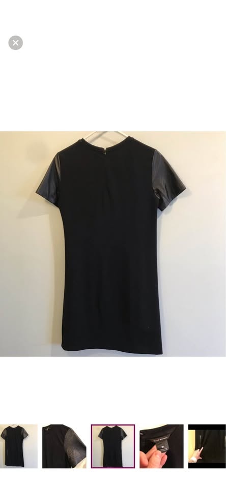 Club Monaco Cecilia Leather Sleeve Ponte Dress Black Size 2 - photo 4