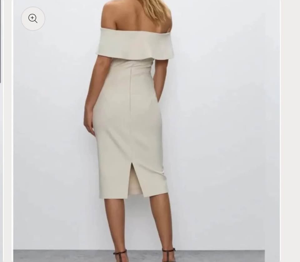 Babaton Contour Midi Ruslan Off Shoulder Dress Bone Size 2 - photo 5