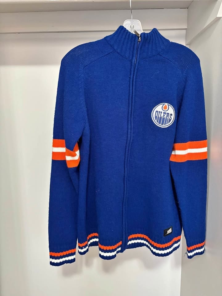 Vintage Edmonton Oilers Zip-Up Sweatshirt - Medium