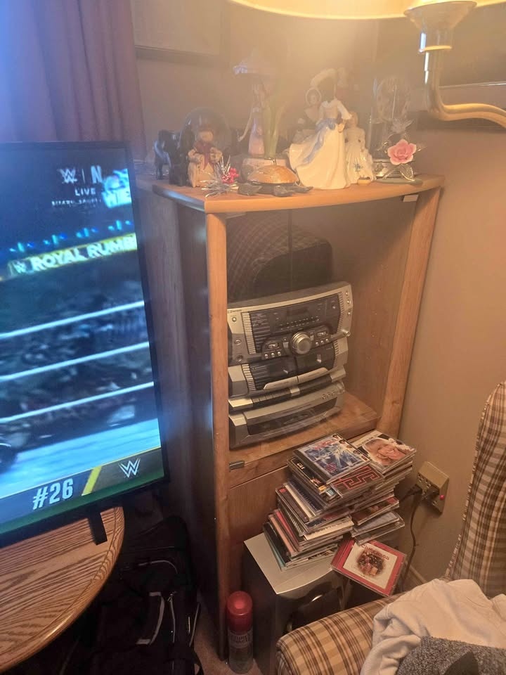 Storage shelf with cd player
