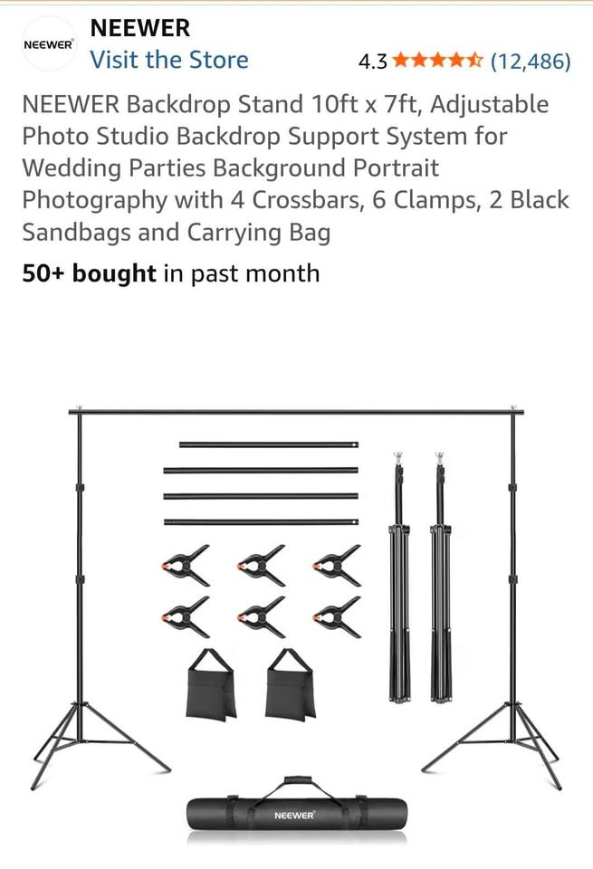 NEEWER Backdrop Stand 10ft x 7ft, Adjustable - photo 3