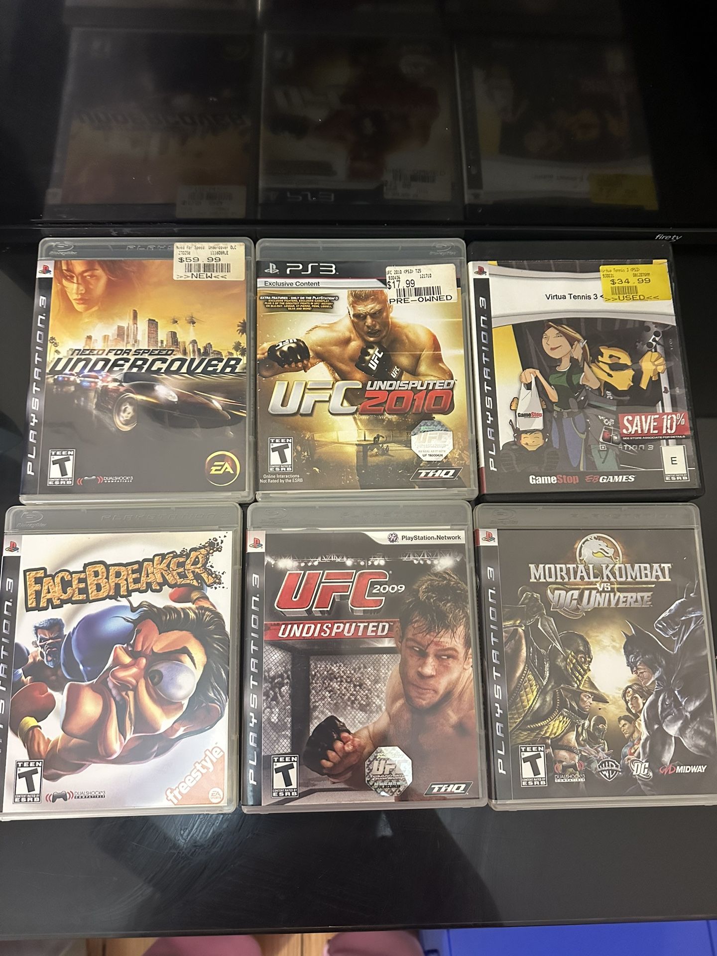 PS3 Game Lot (UFC, Mortal Kombat, Need for Speed) – 6 Games
