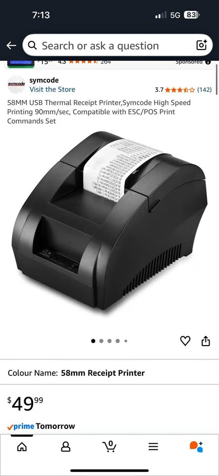 Brand New 58MM USB Thermal Receipt Printer