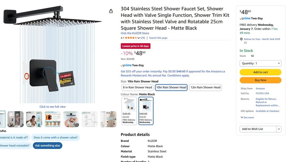 Stainless Steel Shower Faucet Set - photo 3