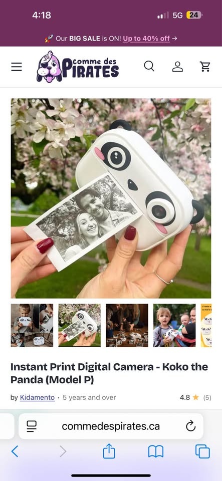 Instant Print Digital Camera - Koko the Panda - photo 3