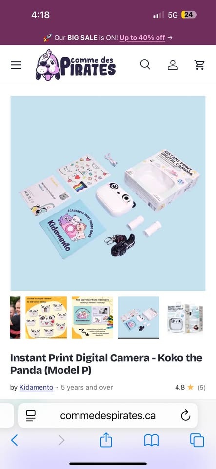 Instant Print Digital Camera - Koko the Panda - photo 5