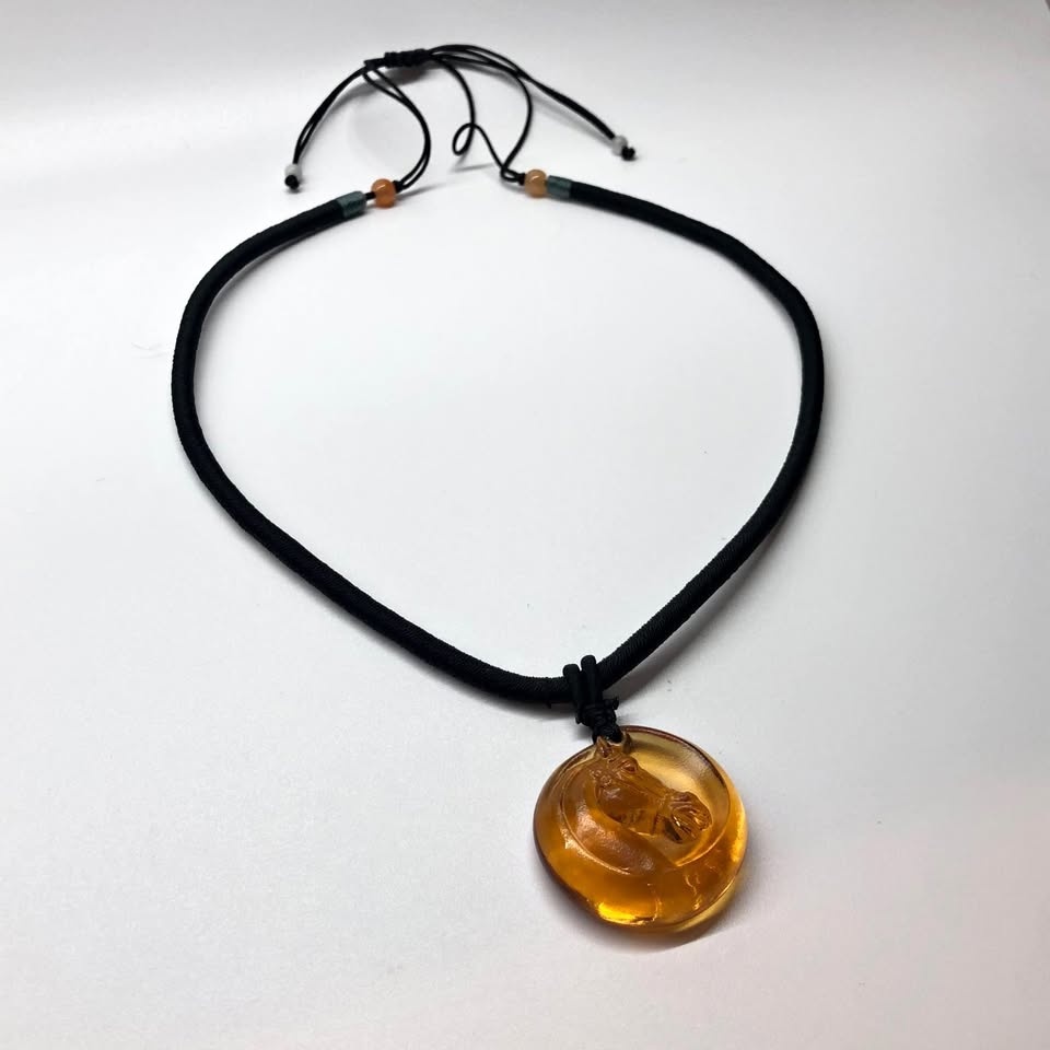 Coloured Glaze (Liuli) Pendent Necklace. Year of the Horse