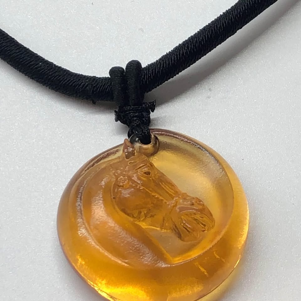 Coloured Glaze (Liuli) Pendent Necklace. Year of the Horse - photo 2