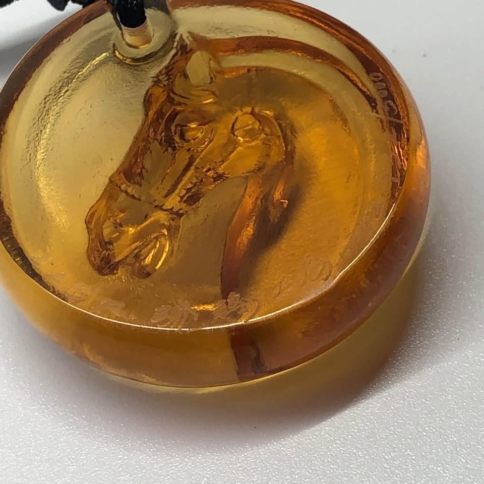Coloured Glaze (Liuli) Pendent Necklace. Year of the Horse - photo 3