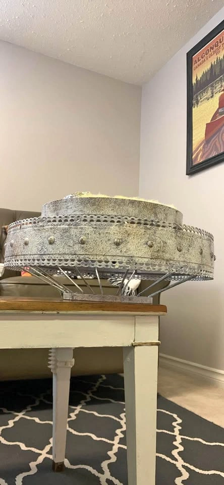 French Country Semi-Flush Mount Ceiling Light | 14” Brushed Nick